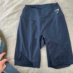 Mid length, navy biker shorts